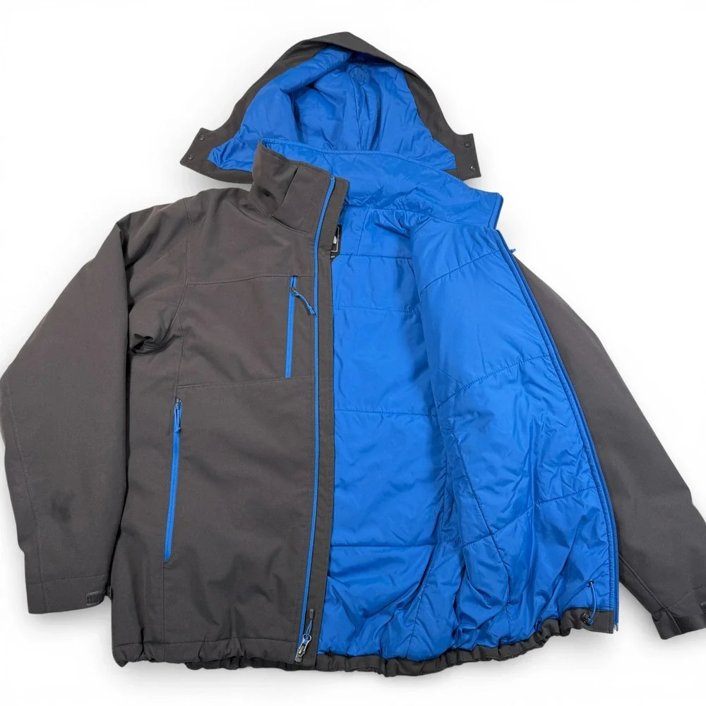 The North Face Apex Elevation Jacket Mens Medium Grey Hooded Insulated Windproof